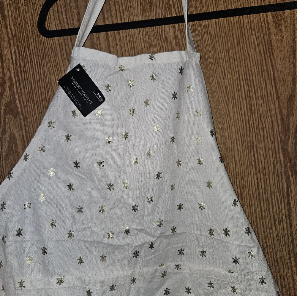 Gold and White Holiday Apron